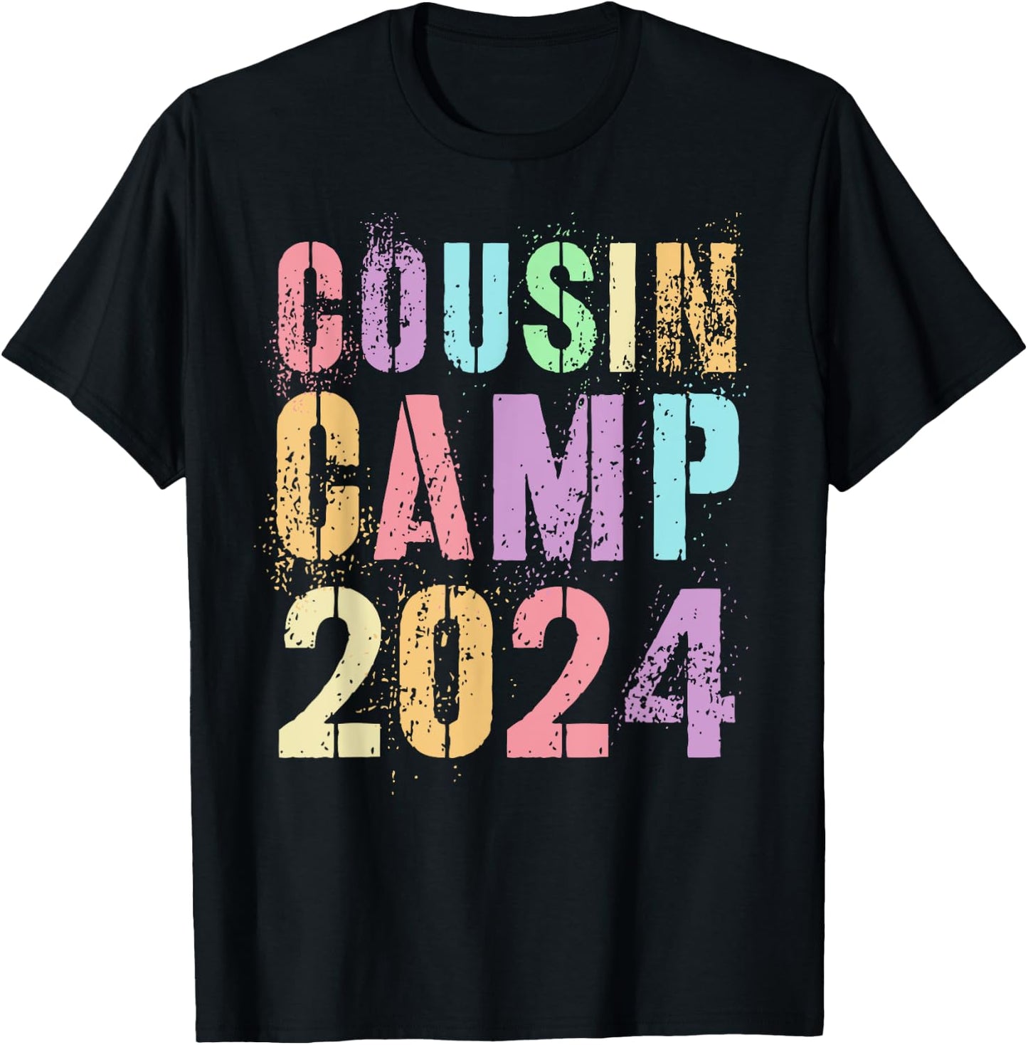 Kids COUSIN CAMP 2024 Family Vacation Crew Summer Trip Vacay T-Shirt - T-Shirt | Black