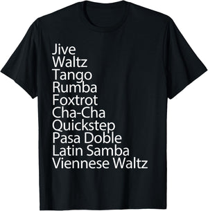 Ballroom Dancer 10 Traditional Dances Gift T-Shirt - T-Shirt | Black