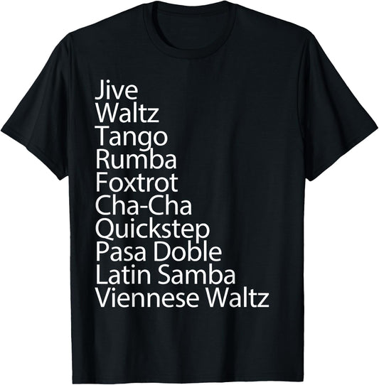 Ballroom Dancer 10 Traditional Dances Gift T-Shirt - T-Shirt | Black