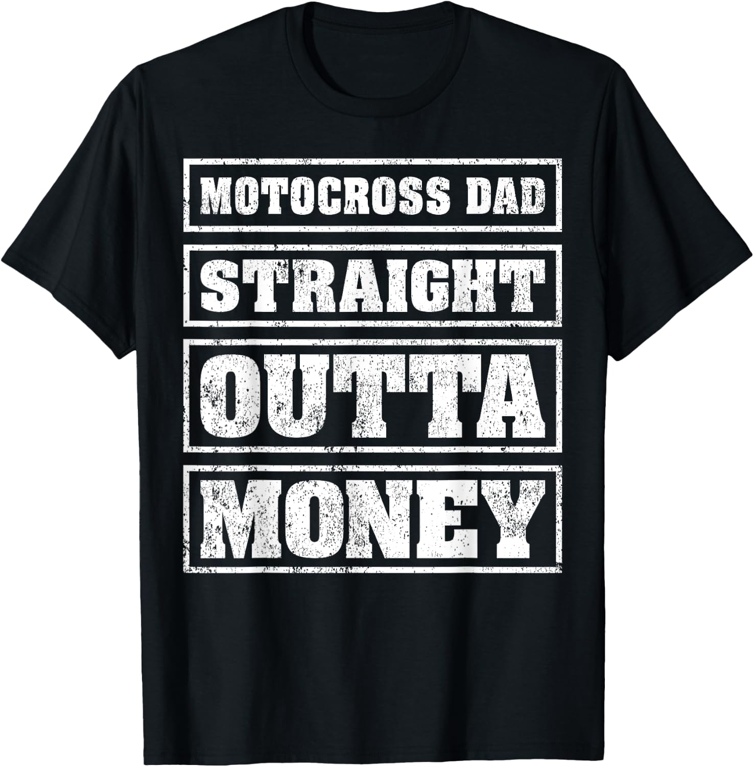 Motocross Dad Straight Outta Money Motocross Father's Day T-Shirt - T-Shirt | Black