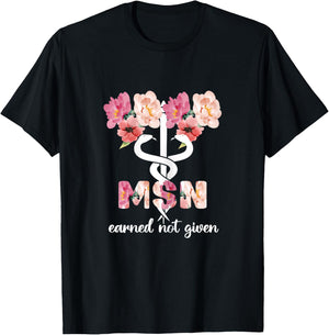 Master Of Science In Nursing Student Nurse Caduceus T-Shirt - T-Shirt | Black