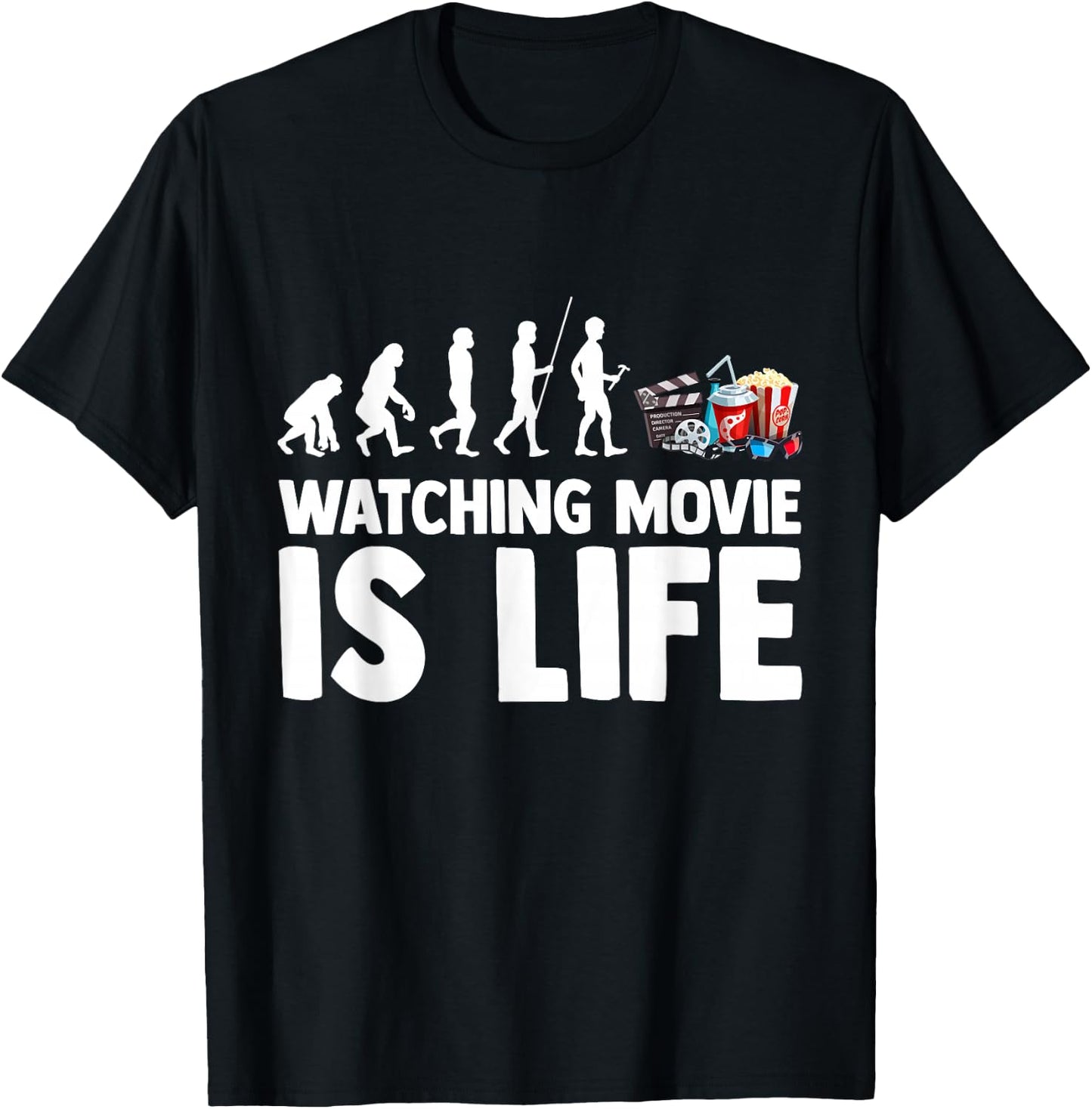 Movie Action Cinema Film Comedy Flick Feature T-Shirt - T-Shirt | Black