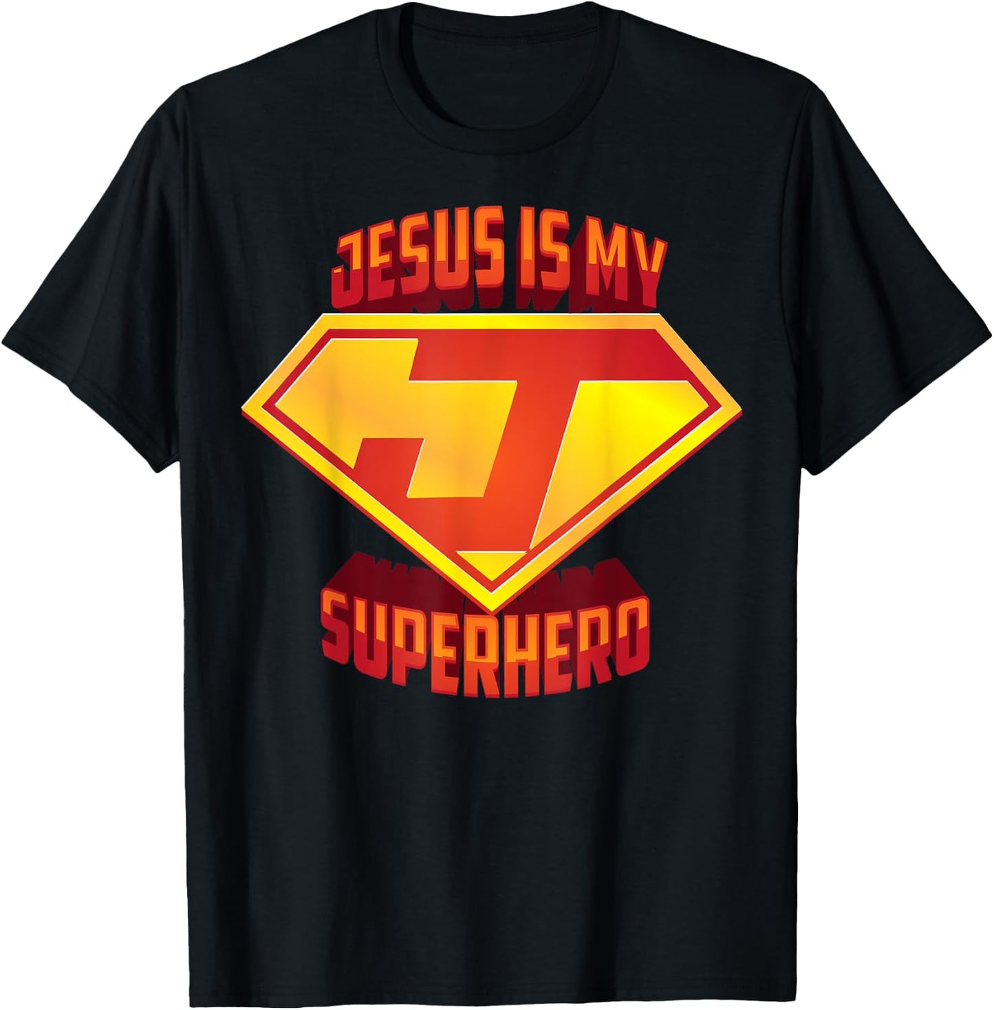 Cute Jesus Is My Superhero Birthday Present For You T-Shirt - T-Shirt | Black