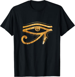 Golden Eye Of Ra Egyptian Hieroglyph Pharao Esoteric T-Shirt - T-Shirt | Black
