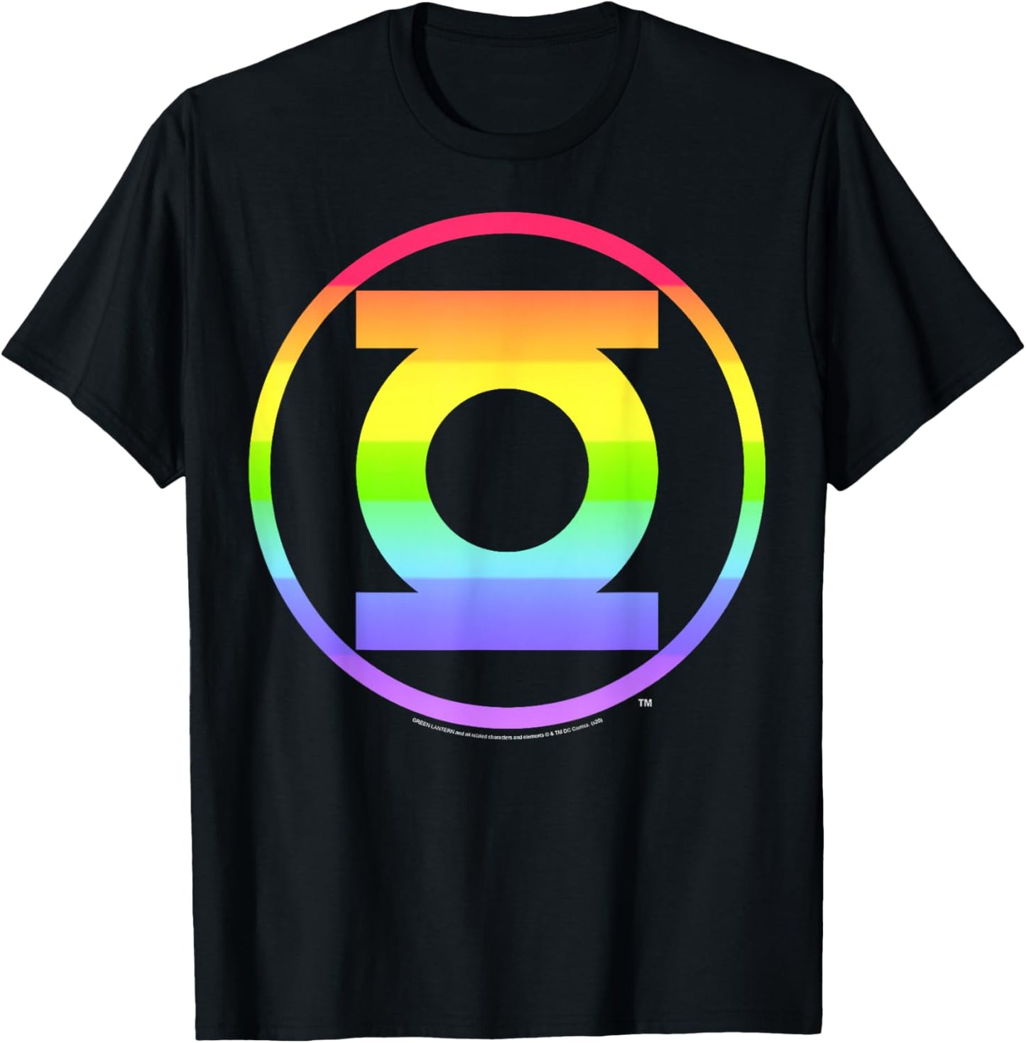 DC Comics Pride Green Lantern Rainbow Logo T-Shirt - T-Shirt | Black