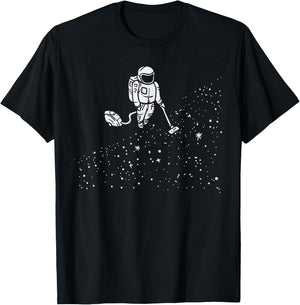 Astronaut Vacuuming Stars Shirt Space Dust Spaceman Gift T-Shirt - T-Shirt | Black