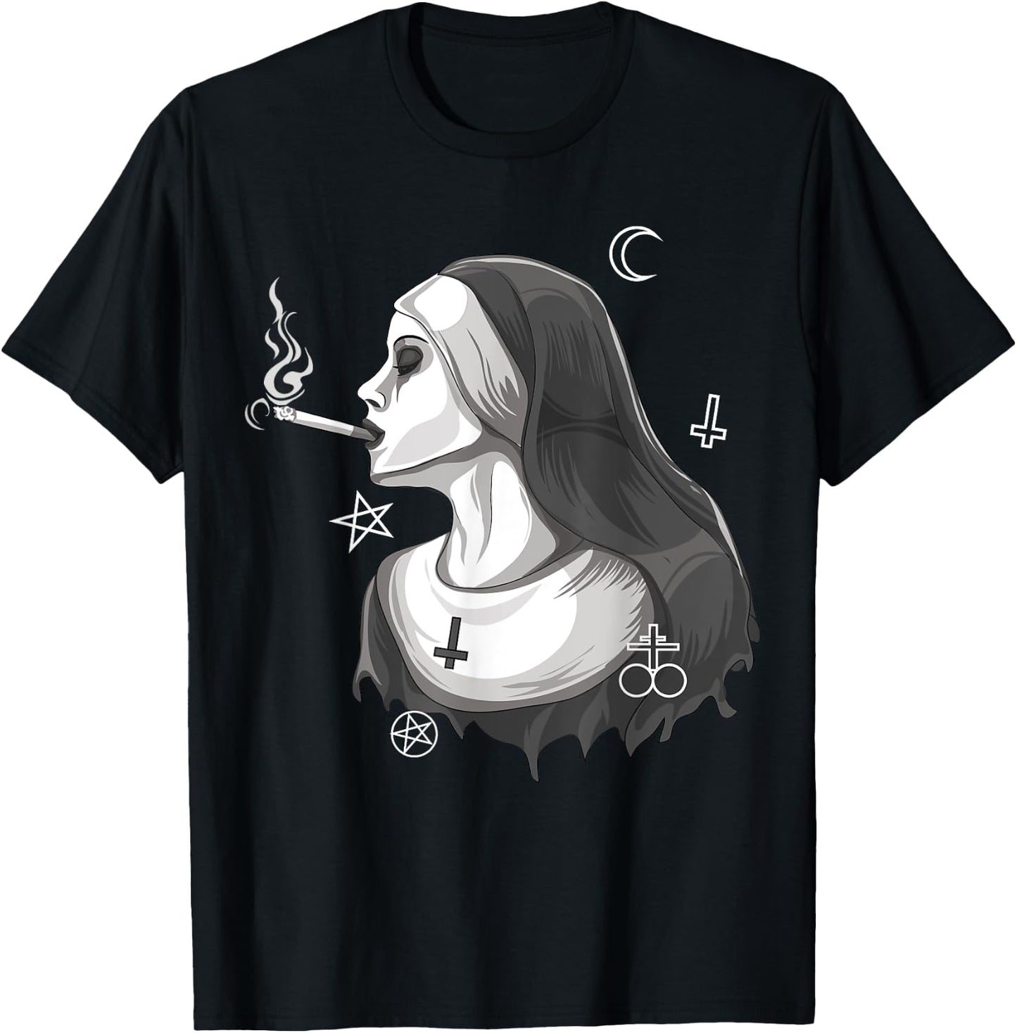 Dark Nun Satanic Occult Gothic Evil Anti-Christ Nun Unholy T-Shirt - T-Shirt | Black