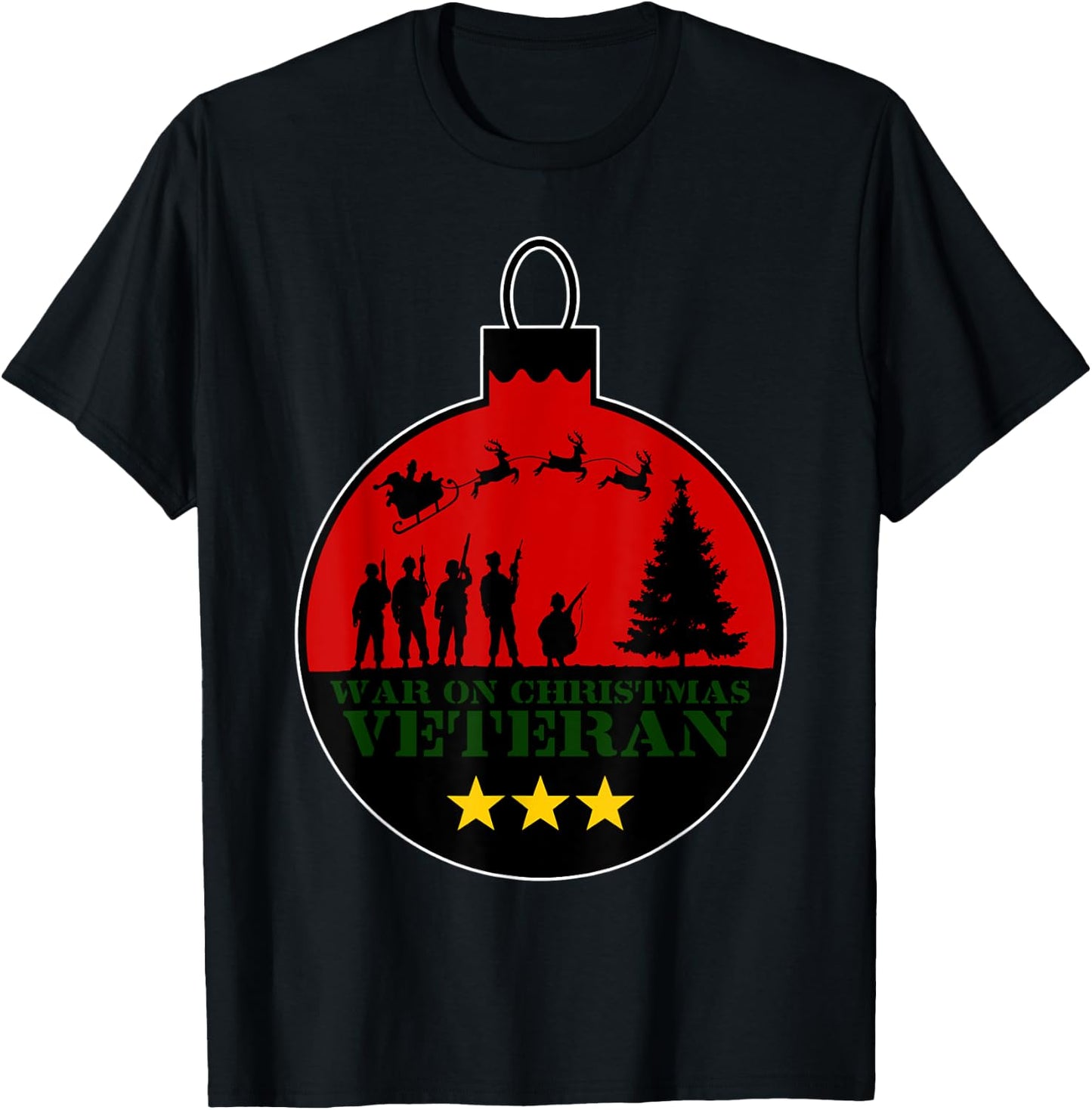 War On Christmas Red Christmas Ball T-Shirt - T-Shirt | Black