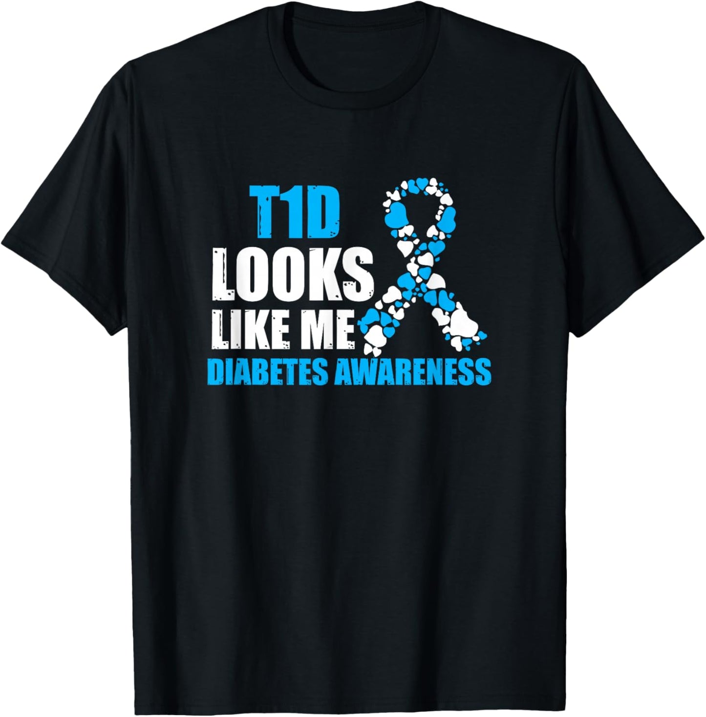 T1D Looks Like Me Diabetes Awareness Gift T-Shirt - T-Shirt | Black