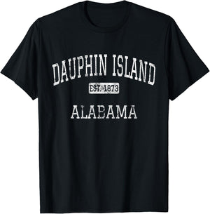 Dauphin Island Alabama AL Vintage T-Shirt - T-Shirt | Black