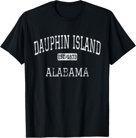 Dauphin Island Alabama AL Vintage T-Shirt - T-Shirt | Black