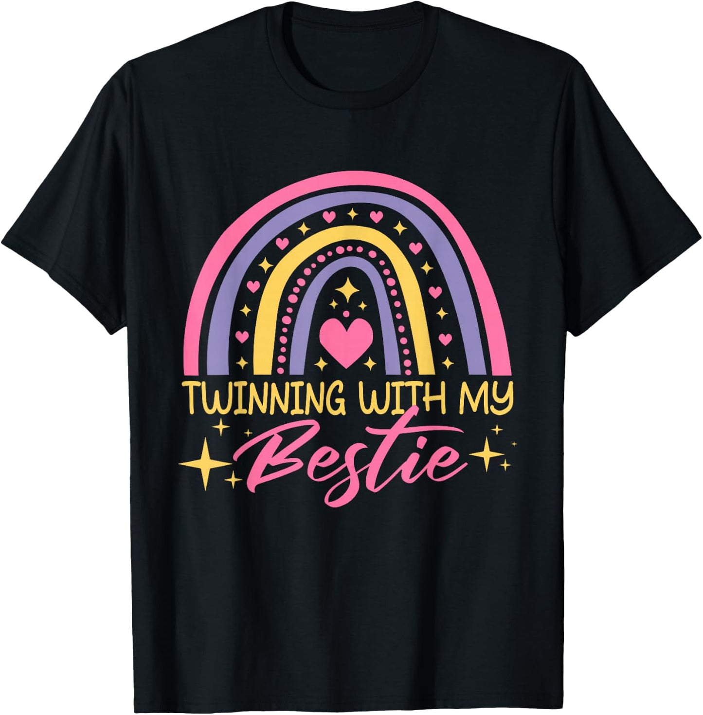 Matching Twin Spirit Week Twinning With My Bestie Rainbow T-Shirt - T-Shirt | Black