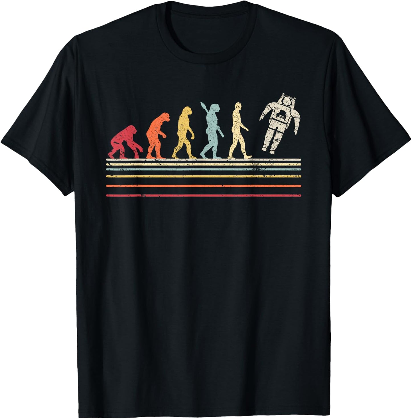 Pack A Punch Astronaut Retro Spaceman - Men's Black Short Sleeve Classic Fit - Small T-Shirt - T-Shirt | Black