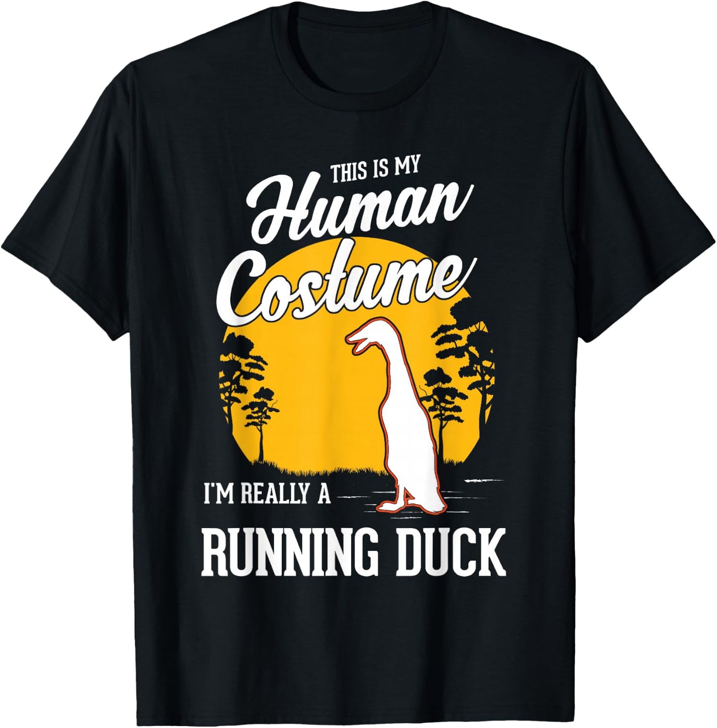 Running Duck Human Costume Halloween Running Duck T-Shirt - T-Shirt | Black