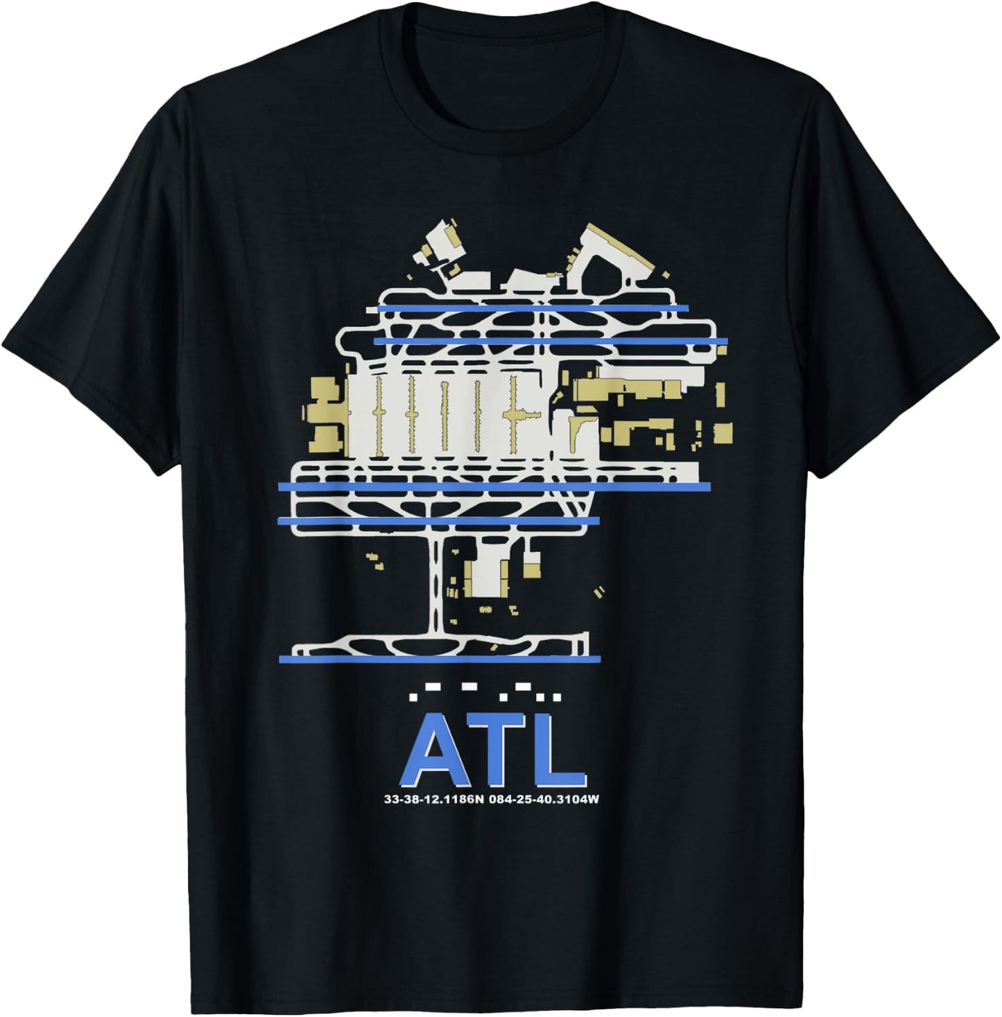 ATL Hartsfield Jackson Atlanta Int'l Airport Art Pilot T-Shirt - T-Shirt | Black