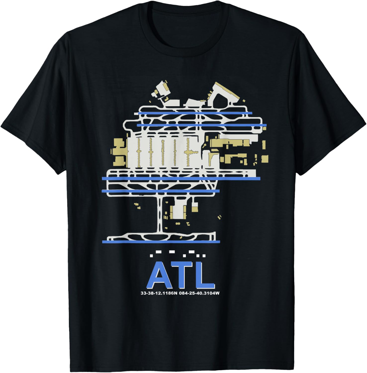 ATL Hartsfield Jackson Atlanta Int'l Airport Art Pilot T-Shirt - T-Shirt | Black