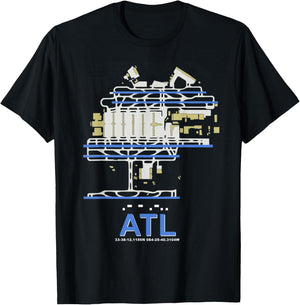 ATL Hartsfield Jackson Atlanta Int'l Airport Art Pilot T-Shirt - T-Shirt | Black