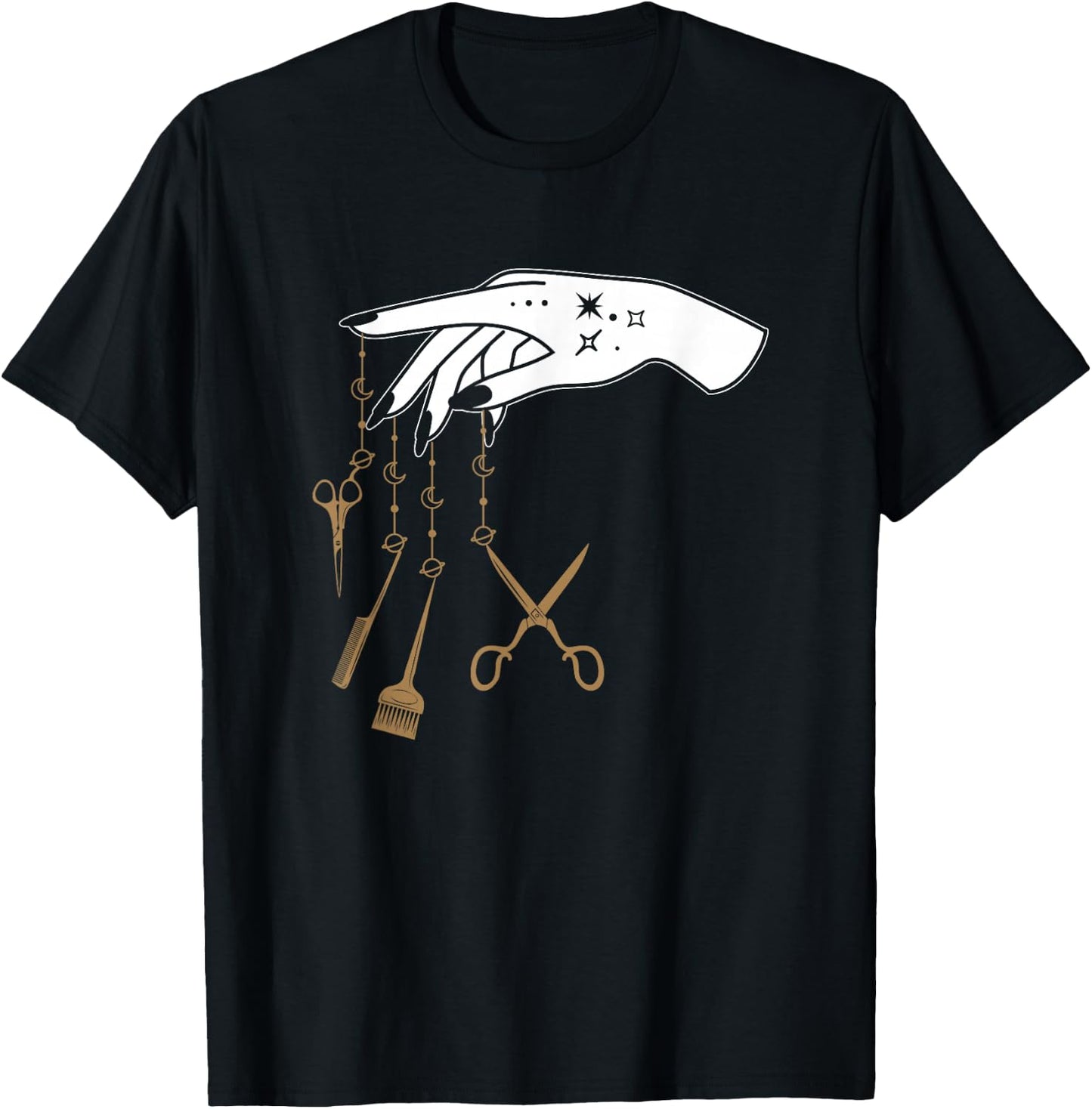 Scissor Hair Salon Barber Hairstylist Tattooed Hairdresser T-Shirt - T-Shirt | Black