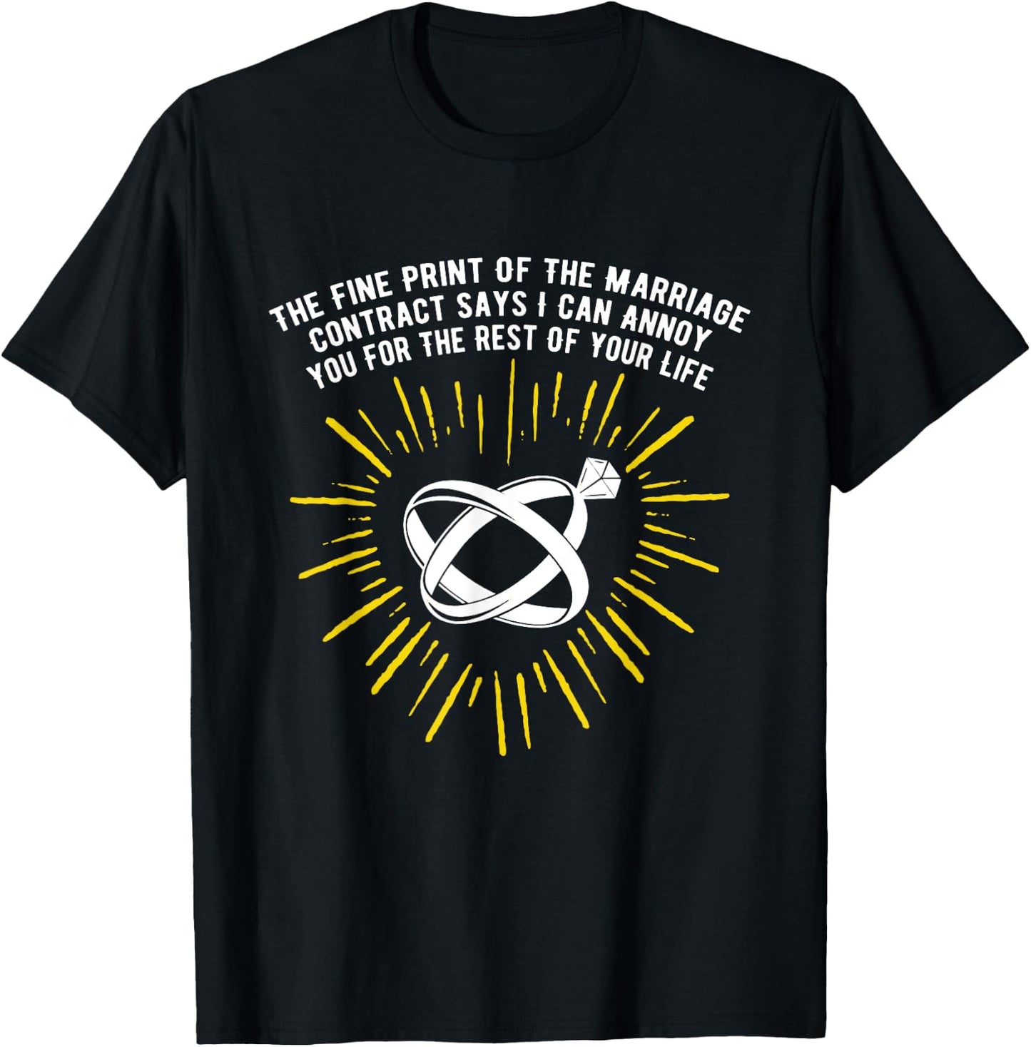Print of the Marriage Contract Wedding Funny T-Shirt - T-Shirt | Black