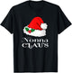 Christmas Nonna Claus Matching Pajama Santa Hat X-mas T-Shirt - T-Shirt | Black