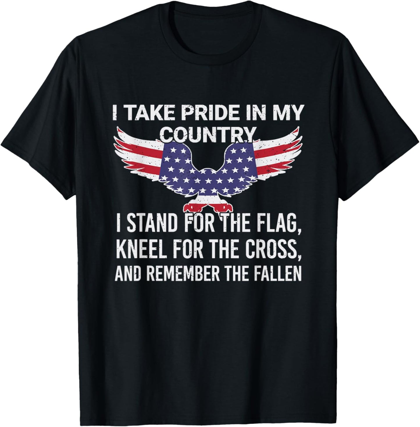 I take pride in my country Veteran Patriot America T-Shirt - T-Shirt | Black