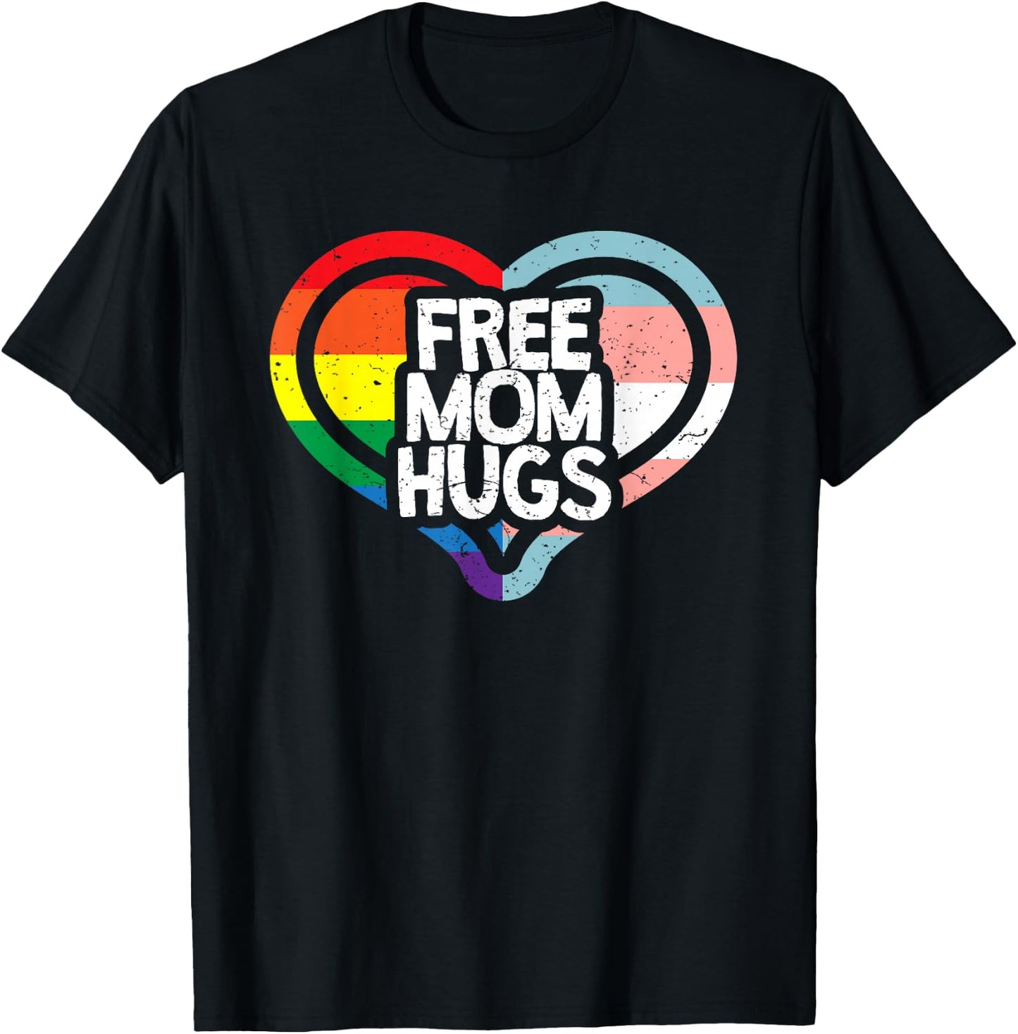 Free Mom Hugs Rainbow Pride T-Shirt - T-Shirt | Black