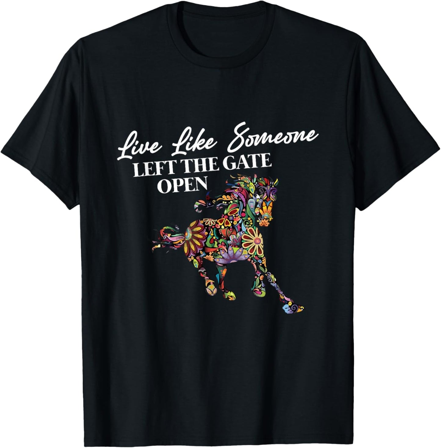 Live like someone left the door open T-Shirt - T-Shirt | Black