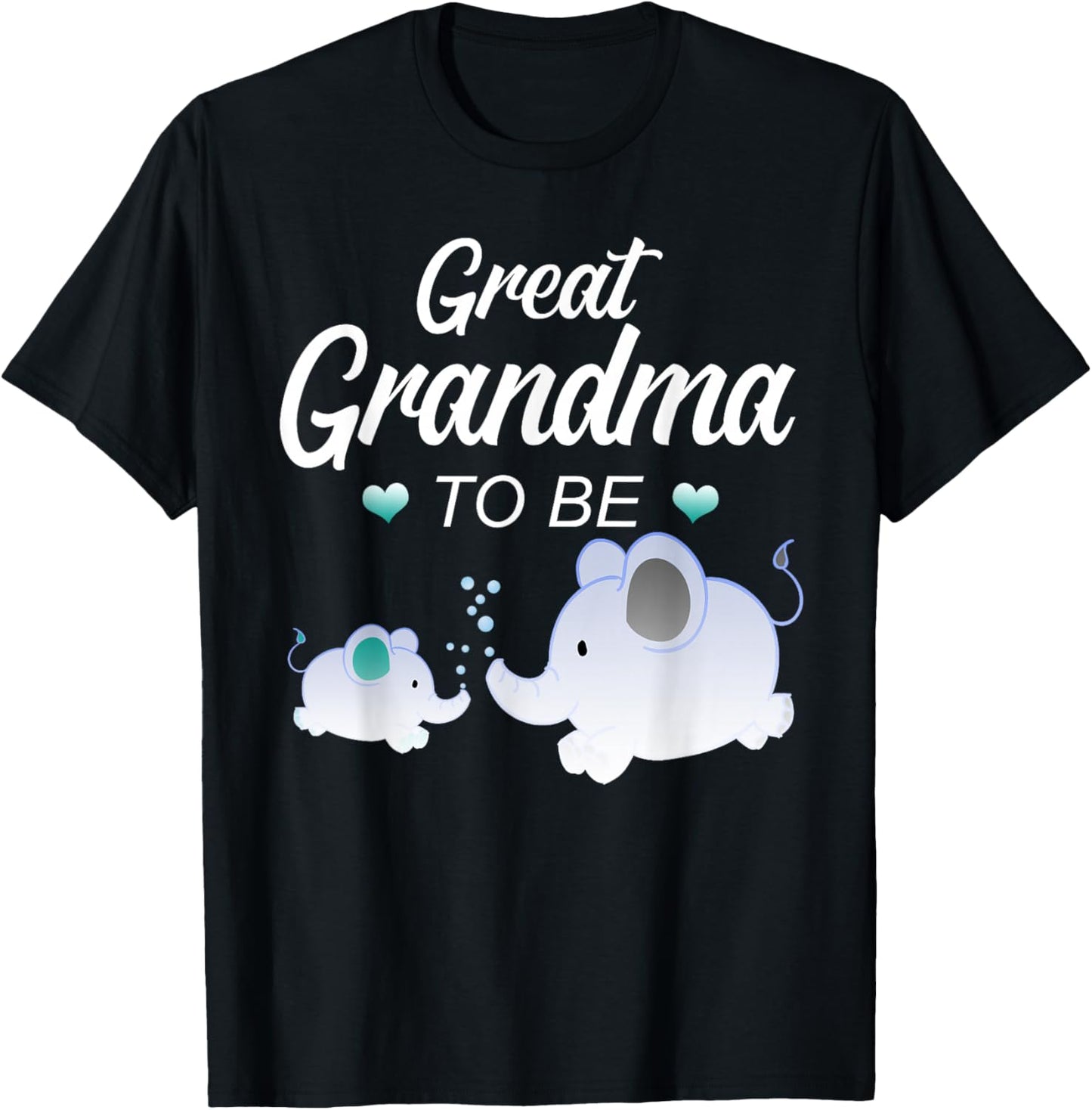 Great Grandma To Be Elephant Baby Shower For Boy T-Shirt - T-Shirt | Black