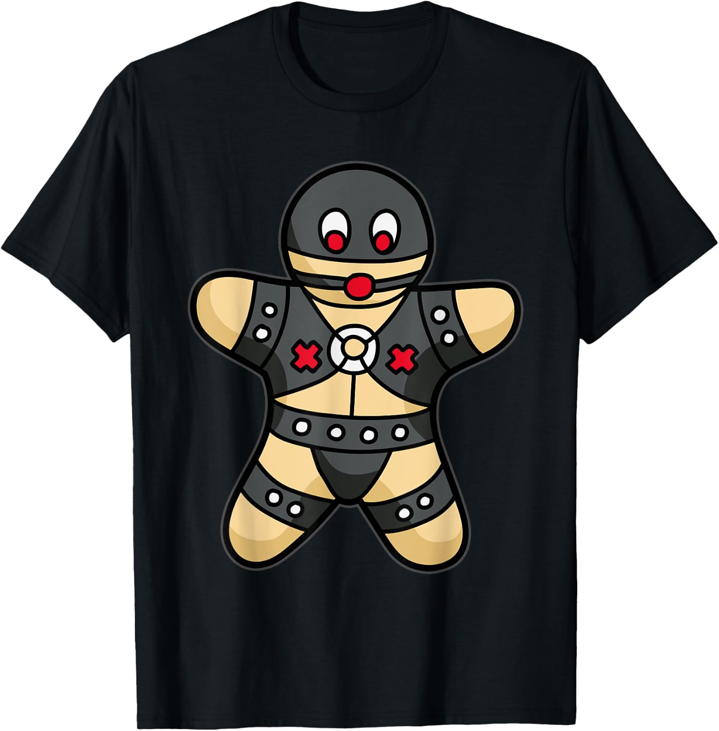 Kinky Gingerbread Man - BDSM & Bondage Humor T-Shirt - T-Shirt | Black