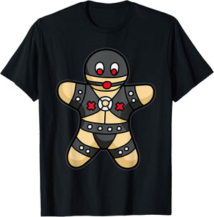 Kinky Gingerbread Man - BDSM & Bondage Humor T-Shirt - T-Shirt | Black