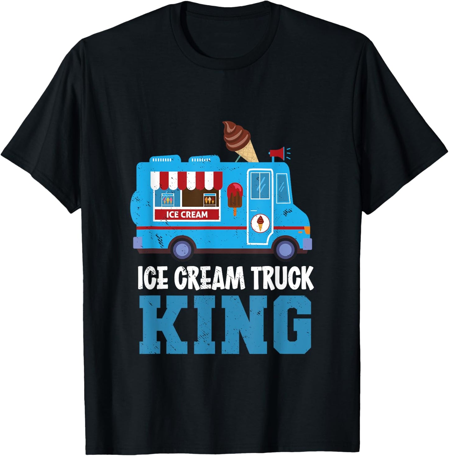 Ice Cream Truck King Nostalgia Summer Ice Cream Truck Driver T-Shirt - T-Shirt | Black