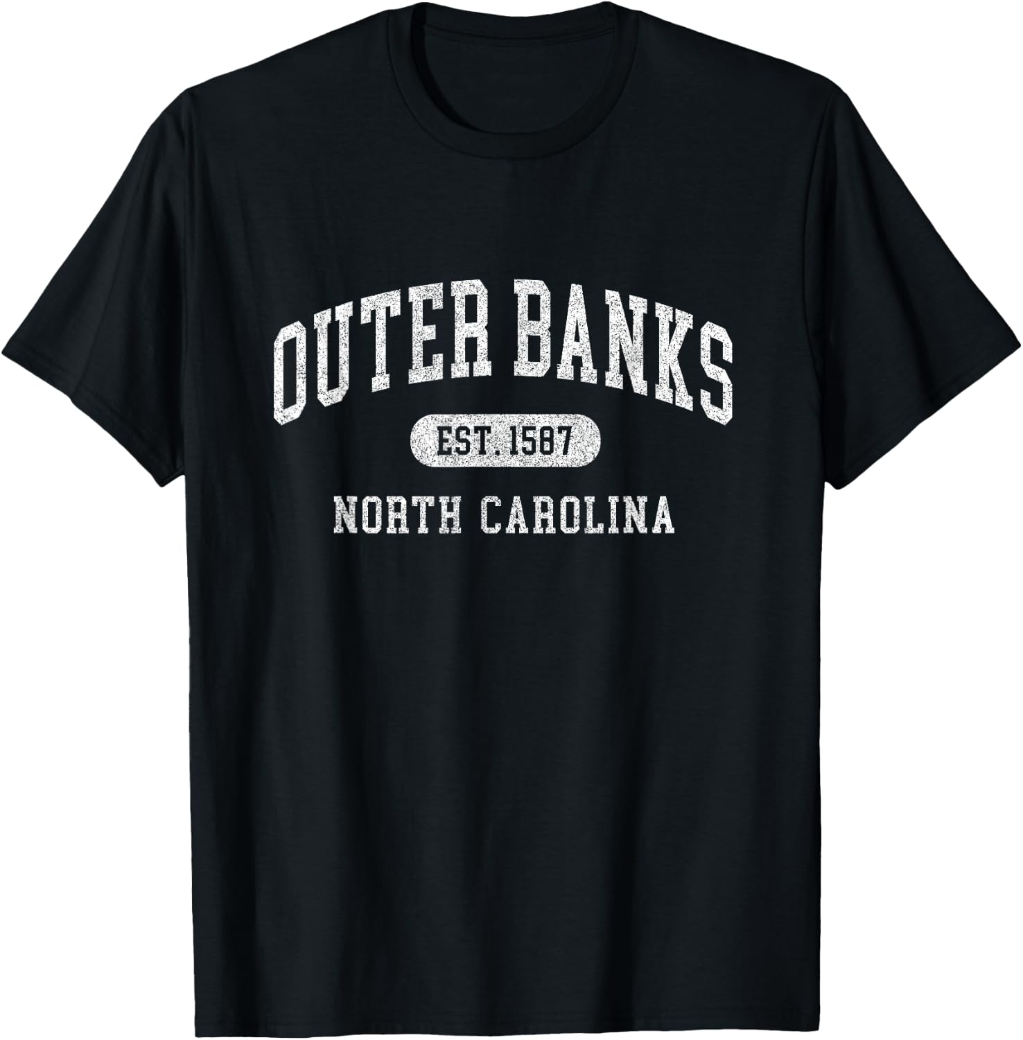 Outer Banks Est 1587 OBX North Carolina NC Vintage Retro T-Shirt - T-Shirt | Black