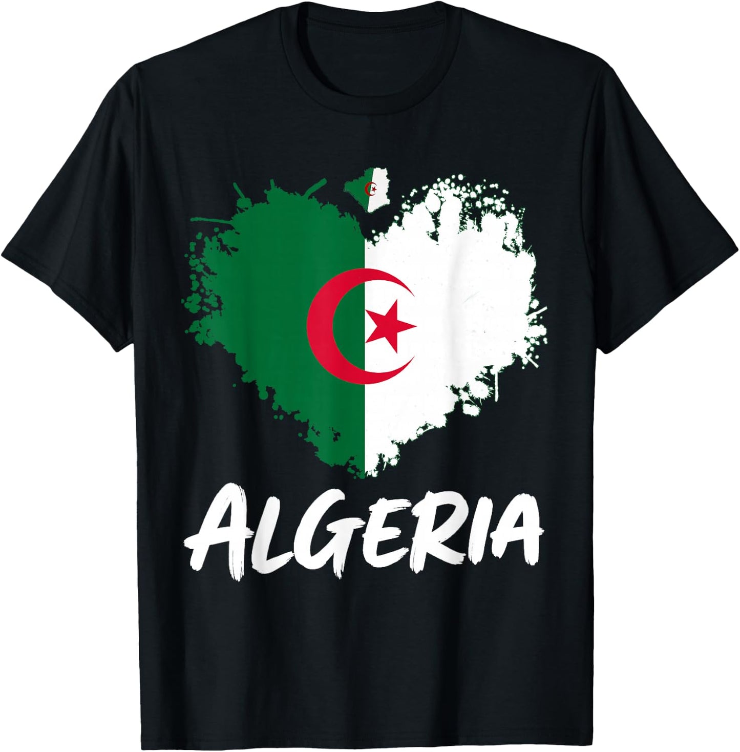 Algerian Flag Heritage Outfit Idea Algeria Themed T-Shirt - T-Shirt | Black