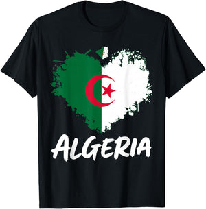 Algerian Flag Heritage Outfit Idea Algeria Themed T-Shirt - T-Shirt | Black