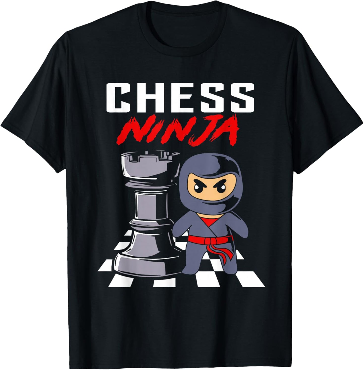 Funny chess ninja for kids and chess player T-Shirt - T-Shirt | Black