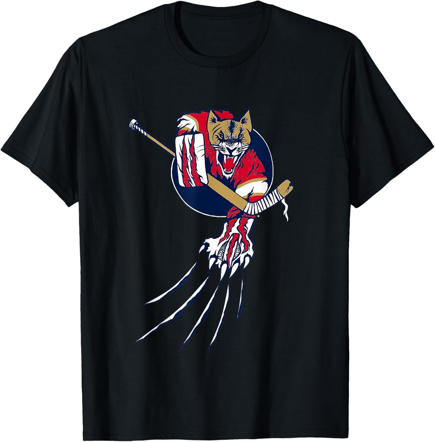 Ice Beast Lion Panther Cougar Hockey Claws Logo T-Shirt - T-Shirt | Black