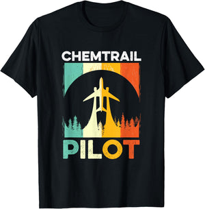 Chemtrail Pilot Funny Conspiracy Theorie T-Shirt - T-Shirt | Black