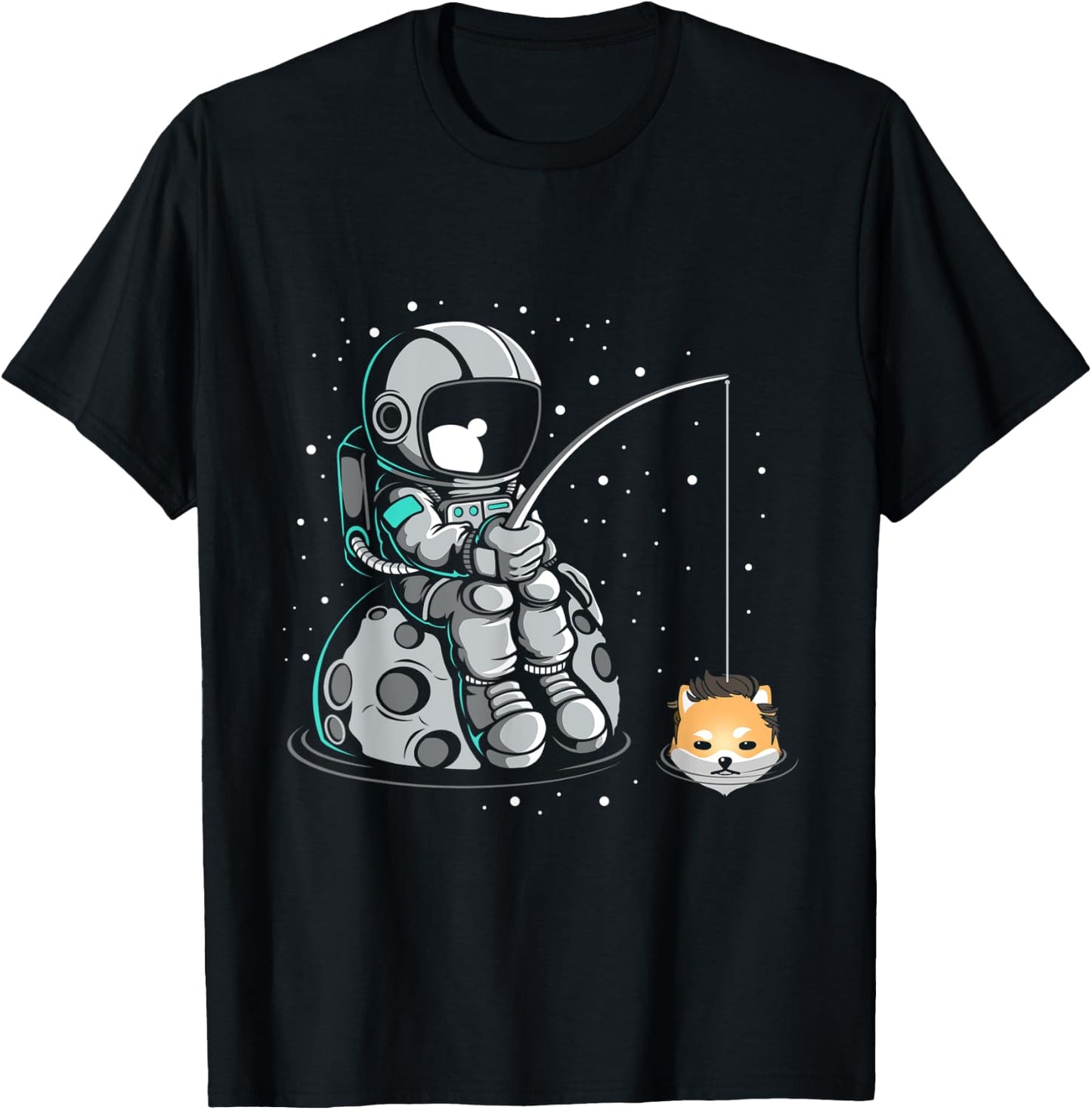 Dogelon Mars Fishing Elon Coin Blockchain Digital Asset T-Shirt - T-Shirt | Black