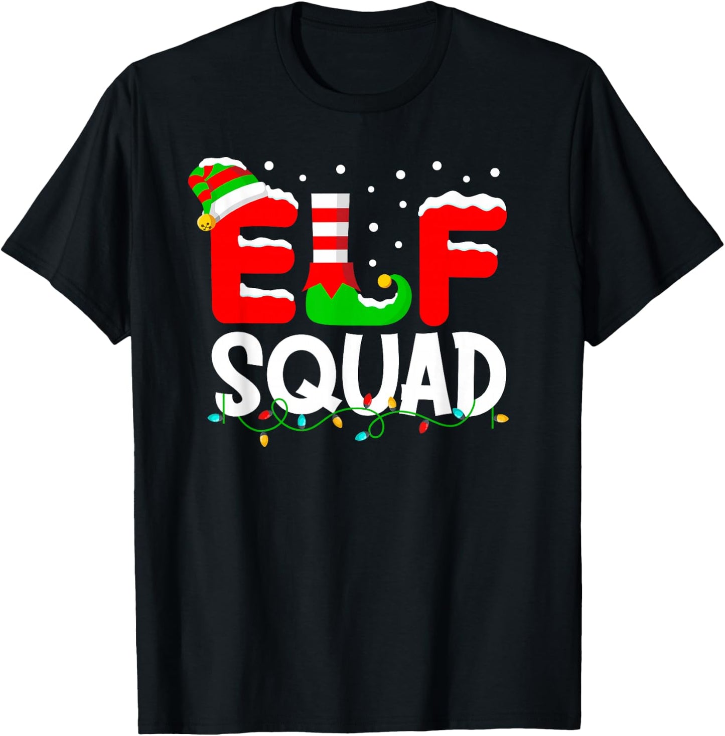 Elf Squad Christmas Matching Family Toddler Boy Girl Funny T-Shirt - T-Shirt | Black