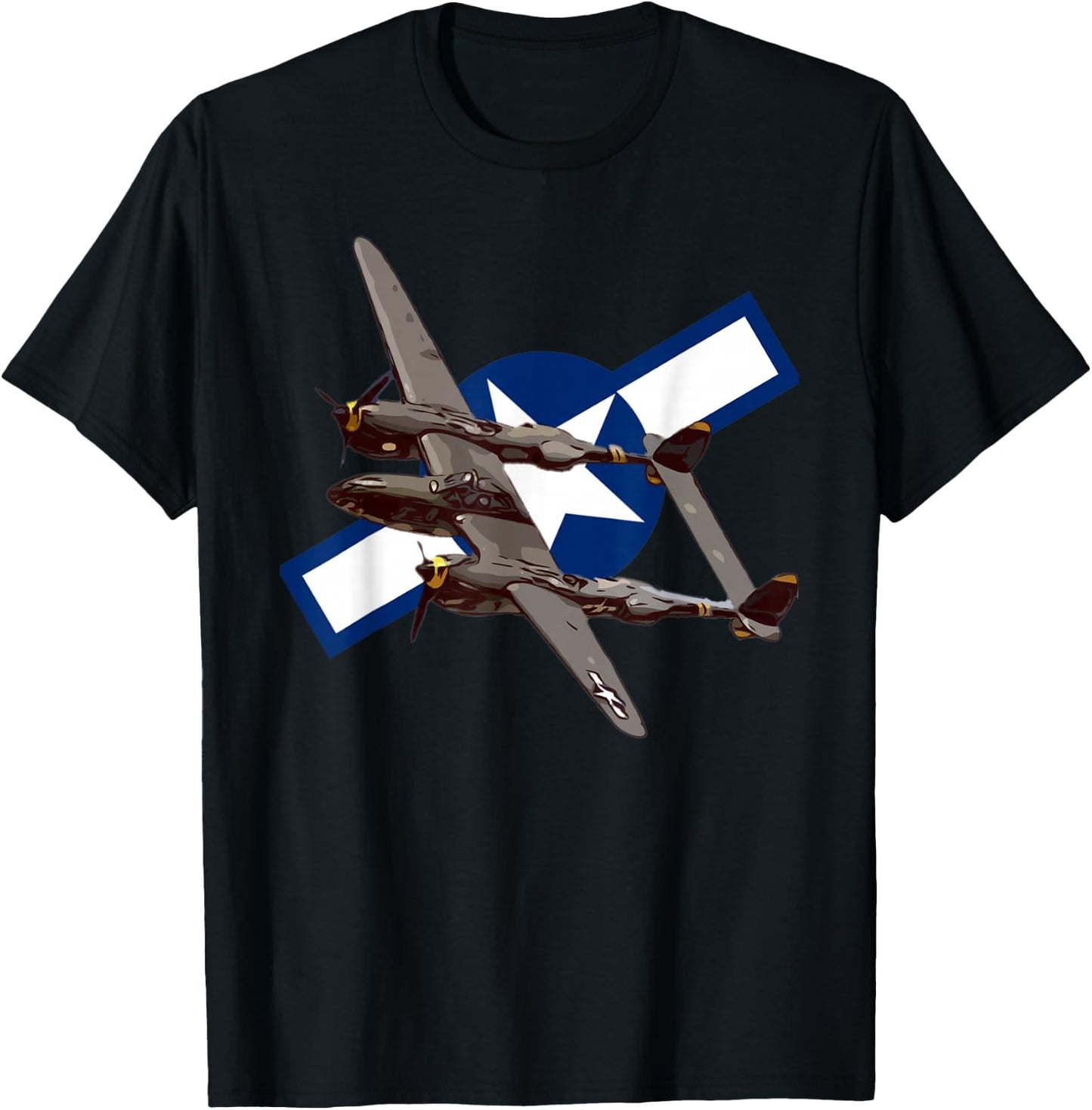 American WW2 Planes P-38 Airplane Spotting T-Shirt - T-Shirt | Black