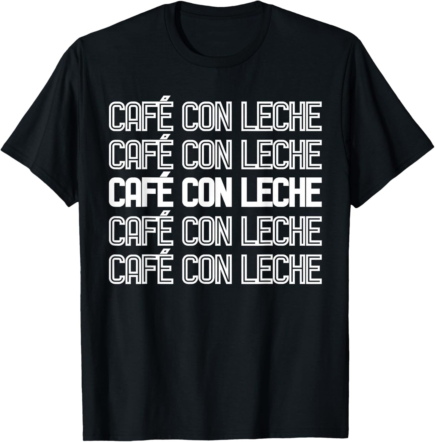 Spanish Funny Coffee Drinker Cafe con Leche Gift T-Shirt - T-Shirt | Black