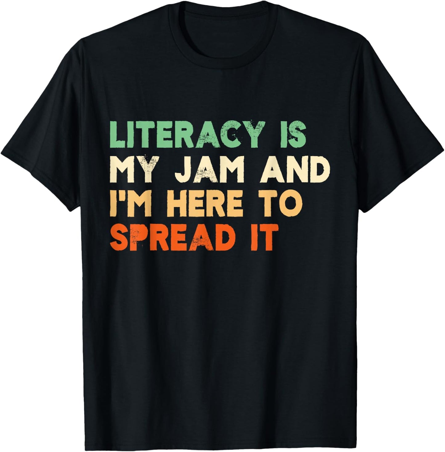 Literacy Is My Jam Book Lover Reading for Teacher Librarians T-Shirt - T-Shirt | Black