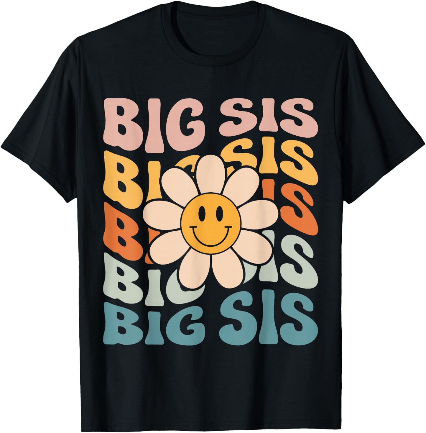 Soon To Be New Big Sister Retro Proud Big Sis Announcement T-Shirt - T-Shirt | Black