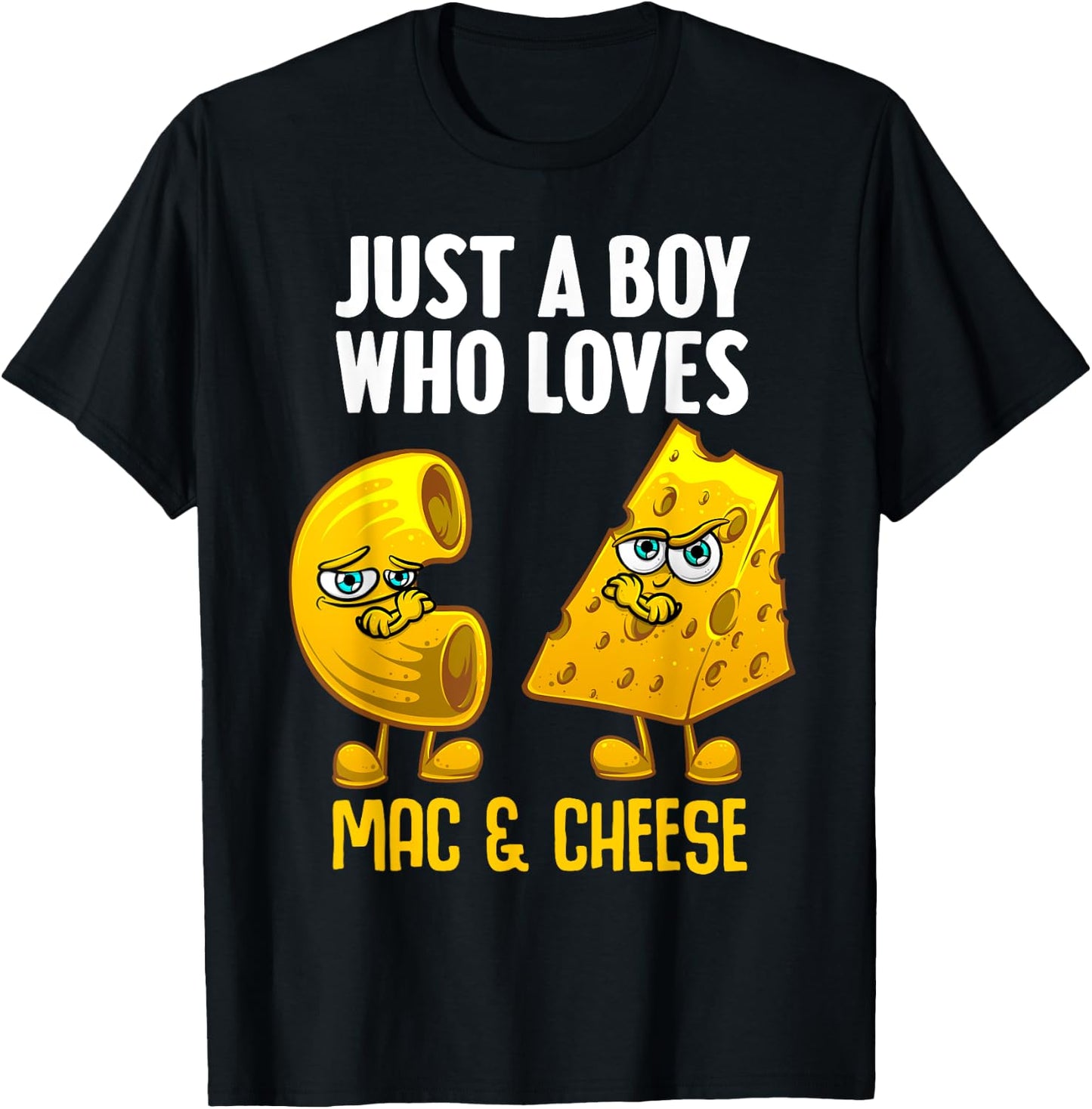 Funny Mac And Cheese Design For Boys Men Macaroni Cheese T-Shirt - T-Shirt | Black