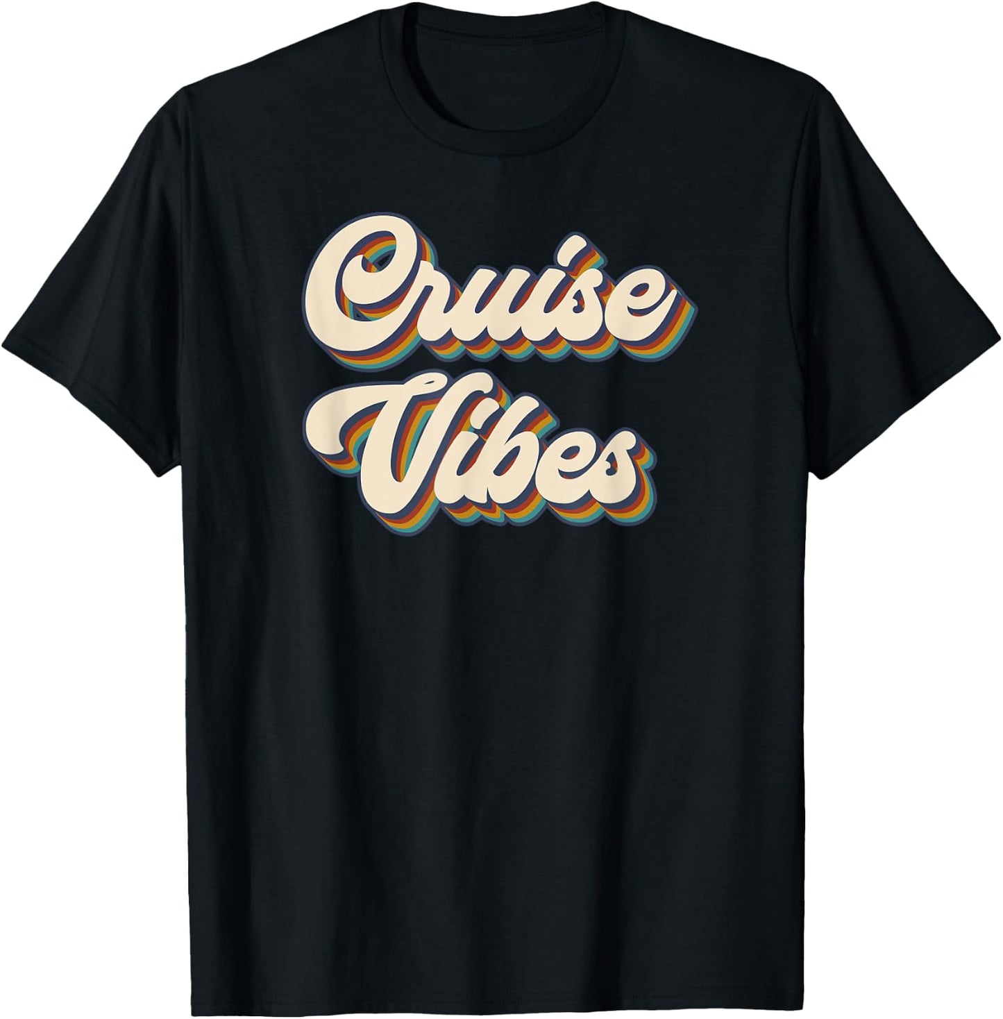 Cruise Vibes funny Family Cruise Vacation Party Trip 2023 T-Shirt - T-Shirt | Black