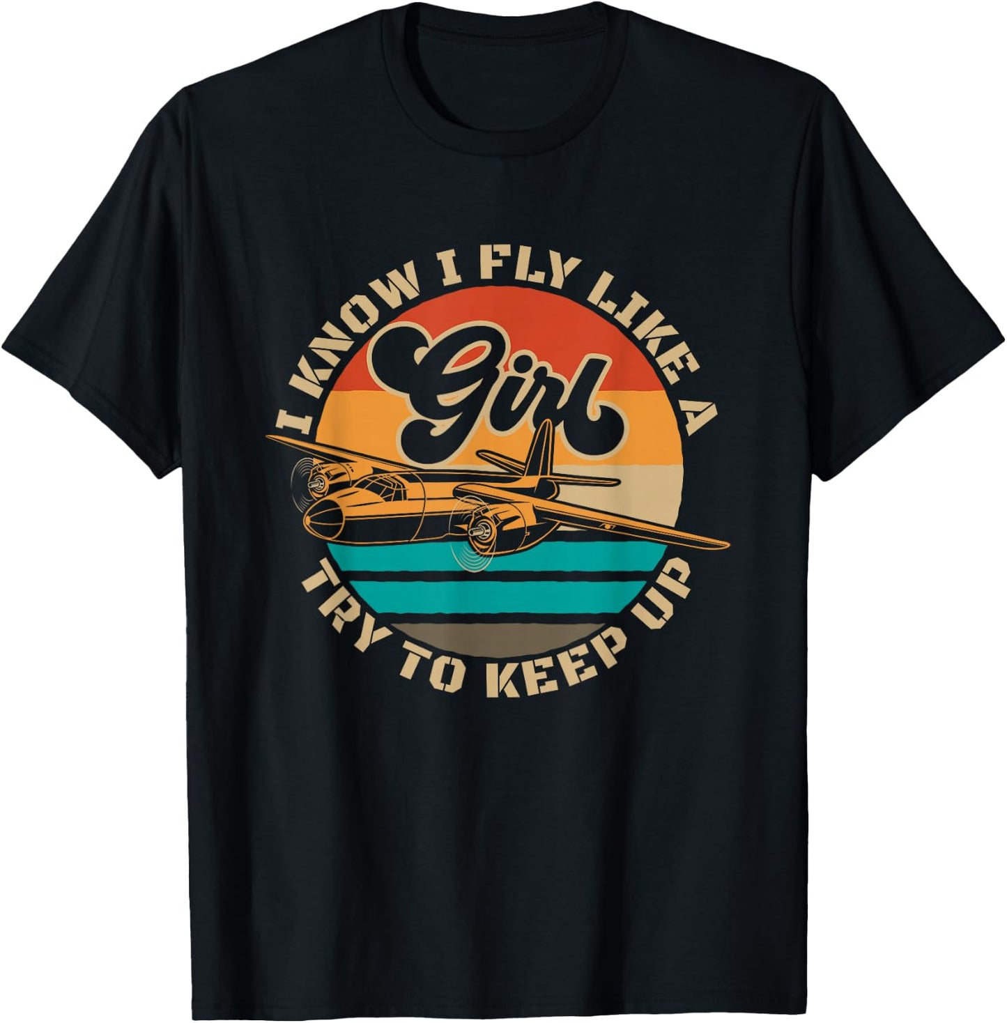 Female Pilot For A Pilot Professionals And Plane Humor Lover T-Shirt - T-Shirt | Black