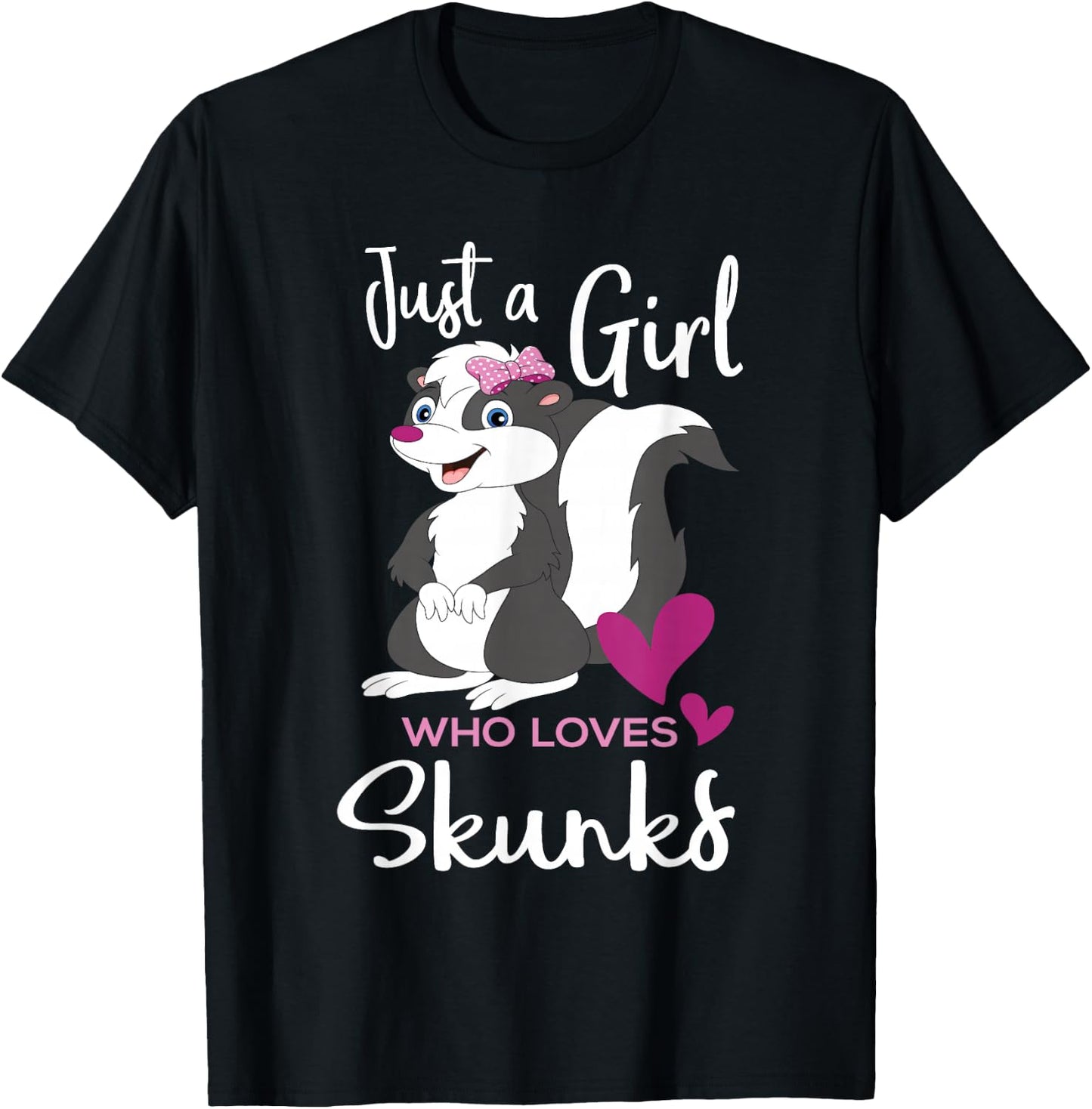 A Girl Who Loves Skunks - Skunk Lover Zookeeper Zoologist T-Shirt - T-Shirt | Black