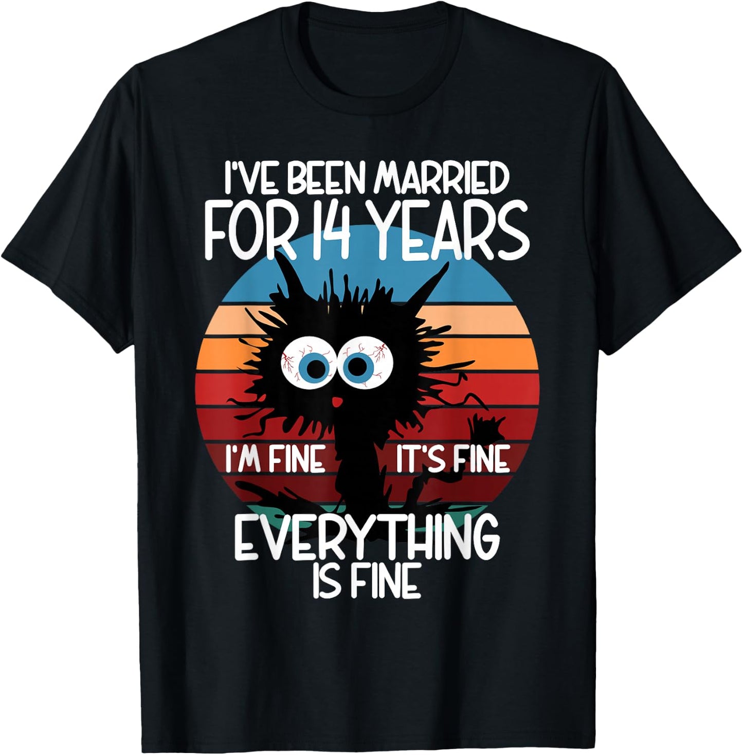 Ivory Wedding I've Been Married for 14 Years T-Shirt - T-Shirt | Black