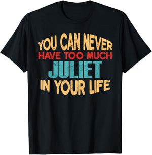 Funny Juliet Personalised First Name Joke Item T-Shirt - T-Shirt | Black