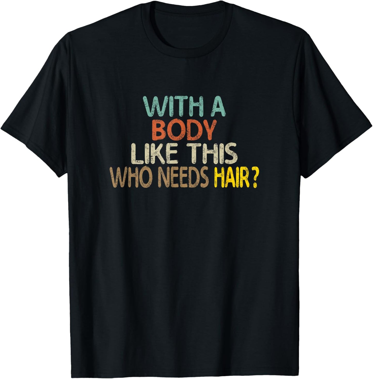 Head Hair Bald Gift loss Barber Haircut scalp - Black, Small, Modern Classic, Letter Print, , Short Sleeve, , Sports, Humor T-Shirt - T-Shirt | Black